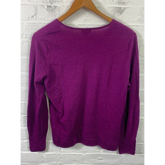 Talbots Women's Soft Merino V-Neck Pullover Sweater Long Sleeve Purple Size LP - Picture 2 of 5